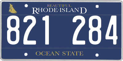 RI license plate 821284