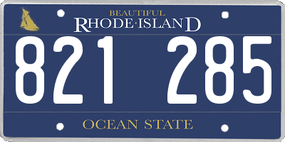 RI license plate 821285