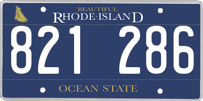 RI license plate 821286