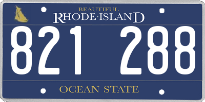 RI license plate 821288