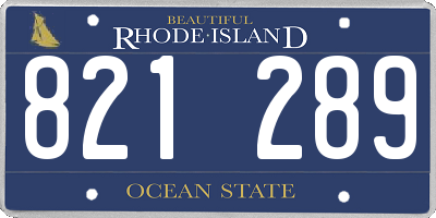 RI license plate 821289