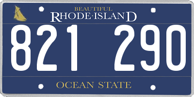 RI license plate 821290