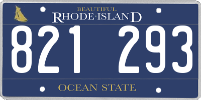 RI license plate 821293