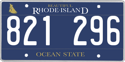 RI license plate 821296