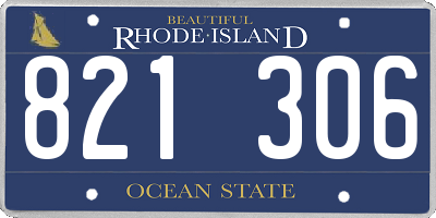 RI license plate 821306