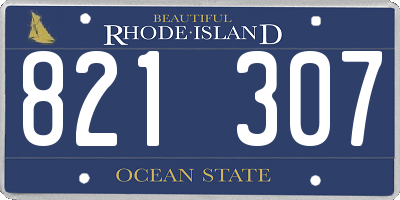 RI license plate 821307