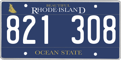 RI license plate 821308