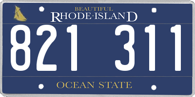 RI license plate 821311