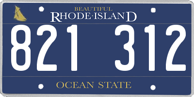 RI license plate 821312