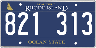 RI license plate 821313
