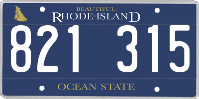 RI license plate 821315