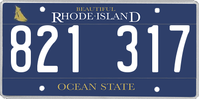 RI license plate 821317