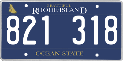 RI license plate 821318