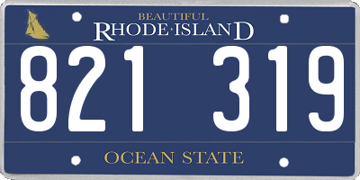 RI license plate 821319