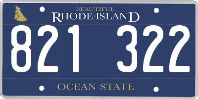 RI license plate 821322