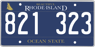 RI license plate 821323