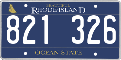 RI license plate 821326