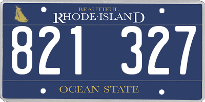 RI license plate 821327