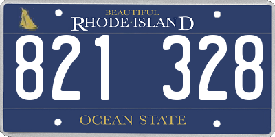 RI license plate 821328