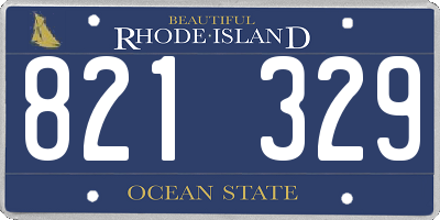 RI license plate 821329