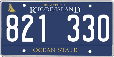 RI license plate 821330