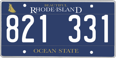 RI license plate 821331