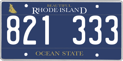 RI license plate 821333