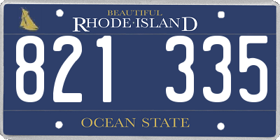 RI license plate 821335