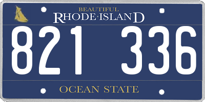 RI license plate 821336