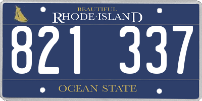 RI license plate 821337