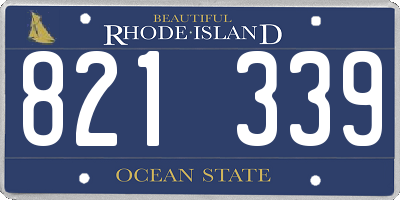 RI license plate 821339