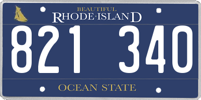 RI license plate 821340