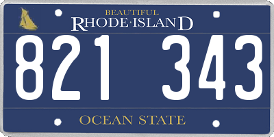 RI license plate 821343