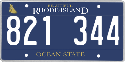 RI license plate 821344