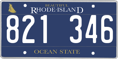 RI license plate 821346