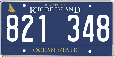 RI license plate 821348