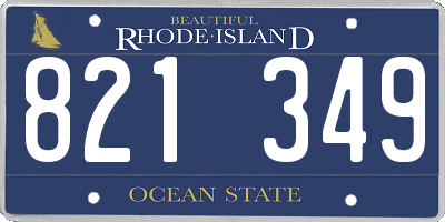 RI license plate 821349
