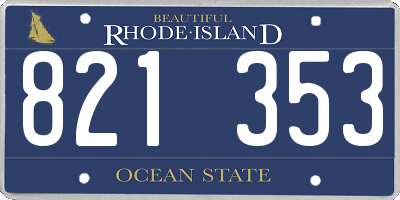 RI license plate 821353