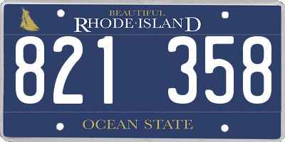 RI license plate 821358