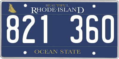 RI license plate 821360
