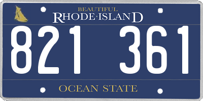 RI license plate 821361