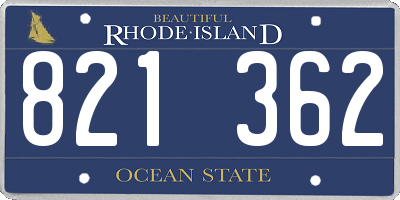RI license plate 821362