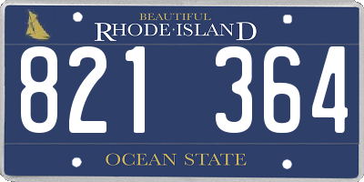 RI license plate 821364