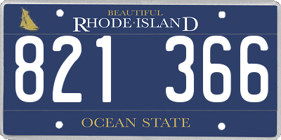 RI license plate 821366