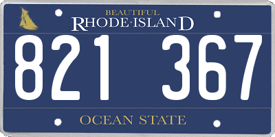 RI license plate 821367