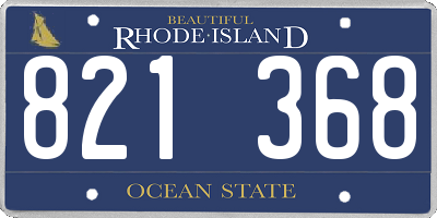 RI license plate 821368