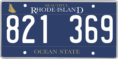 RI license plate 821369