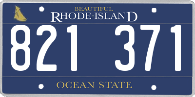 RI license plate 821371