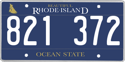 RI license plate 821372
