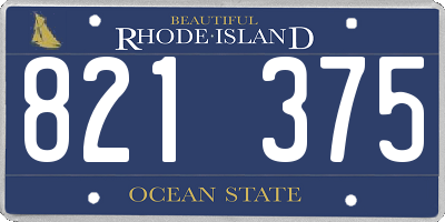 RI license plate 821375
